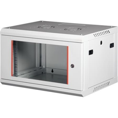 Rack skriňa, nástenná, 19", 6U, v demonte, LANDE "PROlineB", sivá